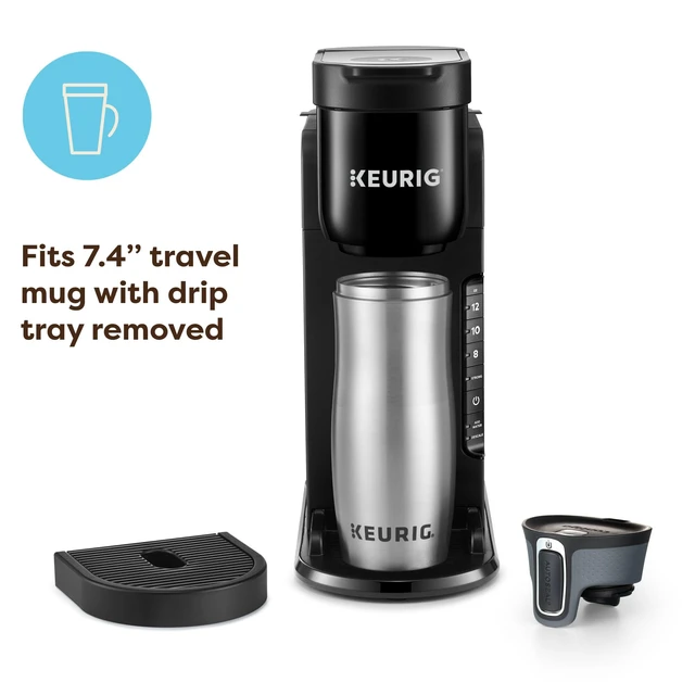 Alt view image 5 of 7 - K-Express Single Serve K-Cup Pod Coffee Maker, Black | 3 Brew Sizes, 42oz Removable Reservoir, Strong Brew Button Feature, Travel Mug Friendly, Works with All K-Cup Pods