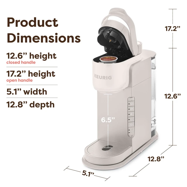 Alt view image 6 of 7 - K-Express Single Serve K-Cup Pod Coffee Maker, Warm Stone | 3 Brew Sizes, 42oz Removable Reservoir, Strong Brew Button Feature, Travel Mug Friendly, Works with All K-Cup Pods