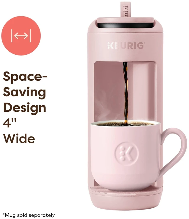 Alt view image 2 of 7 - K-Mini Mate Single Serve K-Cup Pod Coffee Maker, Pink Sands | Brews Up to 12 oz Cup, Compact Portable Coffee Machine for Small Spaces, Great for Dorms & Offices