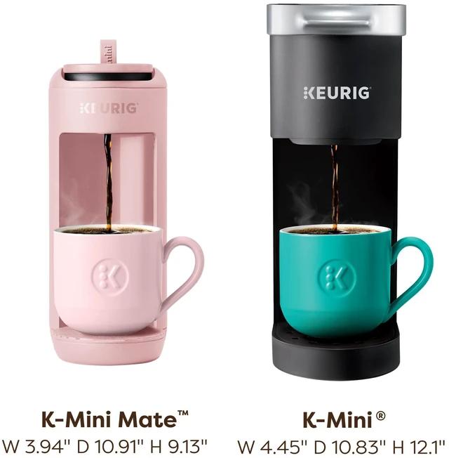 Alt view image 5 of 7 - K-Mini Mate Single Serve K-Cup Pod Coffee Maker, Pink Sands | Brews Up to 12 oz Cup, Compact Portable Coffee Machine for Small Spaces, Great for Dorms & Offices