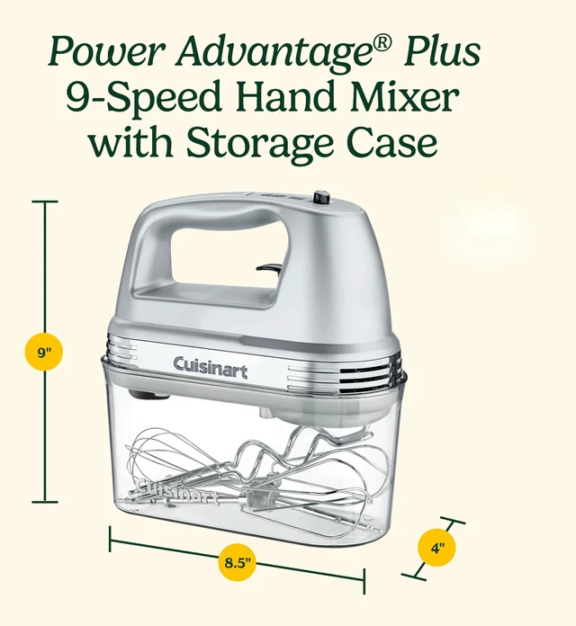 Alt view image 5 of 5 - Electric Hand Mixer, 9 Speeds, Extra Long Beaters, 220W | 200W mixer electric handheld design with adjustable speed settings, dishwasher-safe beaters & a beater-eject lever, HM-90BCS