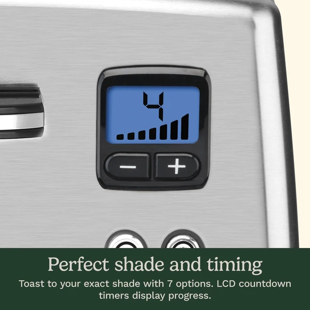 Alt view image 5 of 7 - 4 Slice Countdown Motorized Toaster, Compact Design with Extra-Wide Slots for Toasting, Defrost & Reheat Functions, CPT-435P1, Stainless Steel