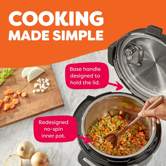 Alt view image 7 of 7 - 6 Qt 9-in-1 Electric Pressure Cooker, Stainless Steel | Slow cooks, makes rice and yogurt, steams, sautés, warms and sterilizes, with an app featuring 800+ recipes.