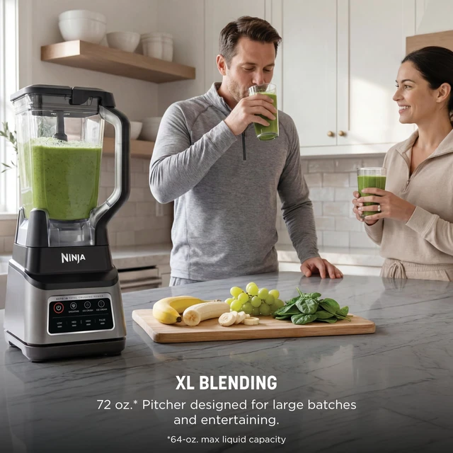 Alt view image 3 of 7 - Professional Plus Blender, Auto-iQ, 1400W, 72oz Pitcher, BN701 | 1400 peak-watt motor, 3 Auto-iQ presets for smoothies, frozen drinks & ice cream. Total Crushing blades. Dishwasher safe.