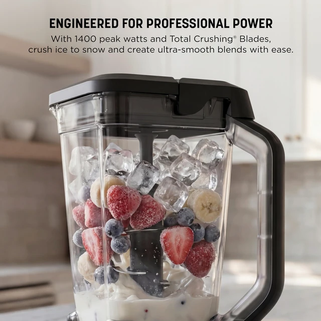 Alt view image 5 of 7 - Professional Plus Blender, Auto-iQ, 1400W, 72oz Pitcher, BN701 | 1400 peak-watt motor, 3 Auto-iQ presets for smoothies, frozen drinks & ice cream. Total Crushing blades. Dishwasher safe.