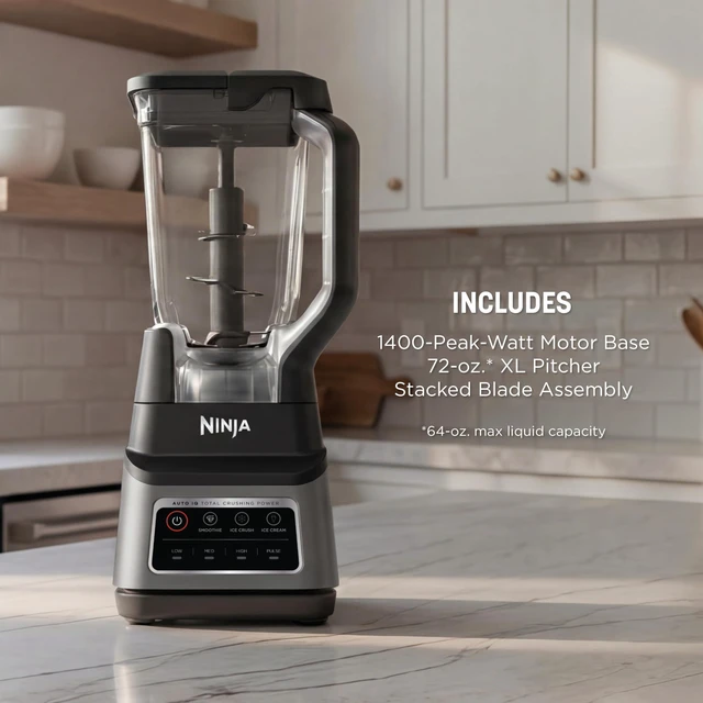 Alt view image 7 of 7 - Professional Plus Blender, Auto-iQ, 1400W, 72oz Pitcher, BN701 | 1400 peak-watt motor, 3 Auto-iQ presets for smoothies, frozen drinks & ice cream. Total Crushing blades. Dishwasher safe.