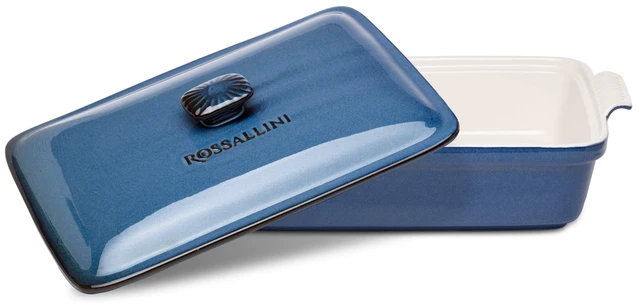 Alt view image 2 of 6 - Stoneware Casserole Dish with Lid, 4.23 Quart, Reactive Blue | 13 x 9 in, Rectangular baking dish, Covered bakeware for lasagna, Glazed interior, Oven-to-table serving, Dishwasher safe