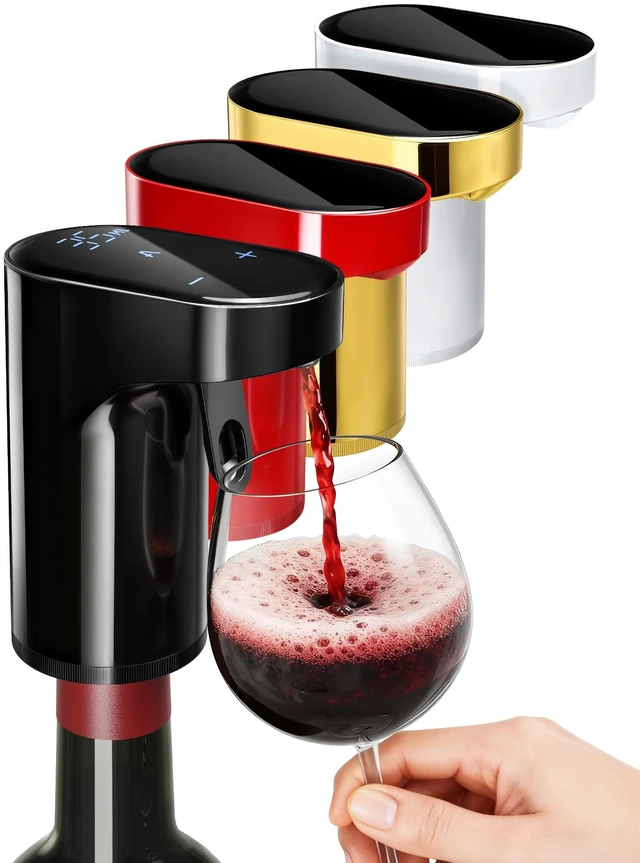 Main image of 5 in 1 Wine Aerator Whiskey Dispenser,Liquor Decanter, Alcohol Pourer-Black | Ideal Gift for Holidays & Birthdays | 1-Second Aeration | Easy Tap-to-Pour | 1-999ml Precision | USB-C Rechargeable |Smart