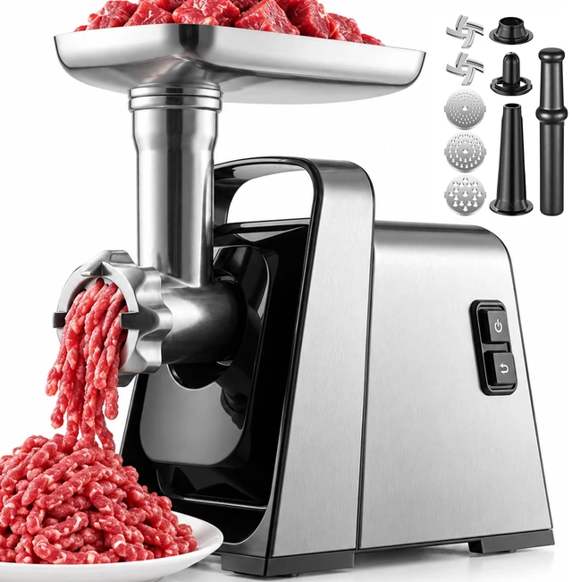 Main image of Electric Meat Grinder, 3000W Max Heavy Duty Meat Grinder Machine | Auto Reverse Meat Mincer for Homemade Burgers, Sausages & Family Meals, Built-in Storage for Home Kitchen Use