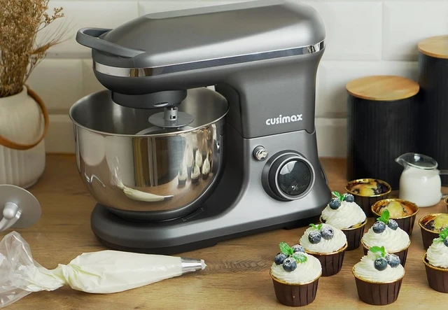Alt view image 2 of 7 - Stand Mixer, Electric Food Mixer with Digital Switch Control, 650W | Adjustable 8-Speed & Timer, Tilt-Head Kitchen Mixer with 5-Quart Bowl, Dough Hook, Beater, Whisk and Splash Guard