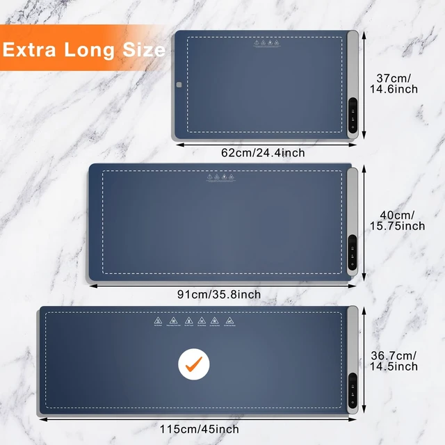 Alt view image 2 of 6 - Extra Long Warming Mat for Food, Rapid and Full Surface Heating Navy | With Heat Resistant Pad, 7 Temp Levels, 6H Timer, Portable Silicone Electric Food Heating Mat for Countertop Buffet Party