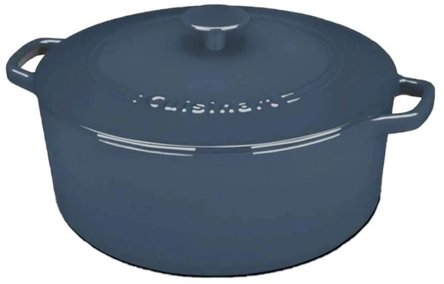 Main image of Chef's Classic Enameled Cast Iron Dutch Oven with Lid, Porcelain Enameled Interior, Oven Safe, Induction Compatible, 7-Quart, Round, Provencial Blue