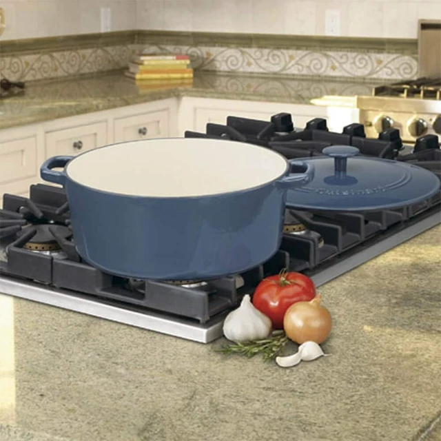 Alt view image 4 of 4 - Chef's Classic Enameled Cast Iron Dutch Oven with Lid, Porcelain Enameled Interior, Oven Safe, Induction Compatible, 7-Quart, Round, Provencial Blue