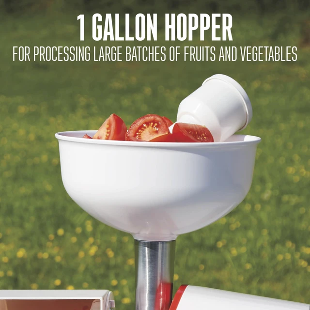 Alt view image 5 of 7 - Deluxe Electric Tomato Strainer, Food Mill & Sauce Maker | For Purees, Jellies & Salsa | 1 Gallon Hopper | 250 Watt Motor | 1.5mm, 3mm & 6mm Screens | 82-0250-W