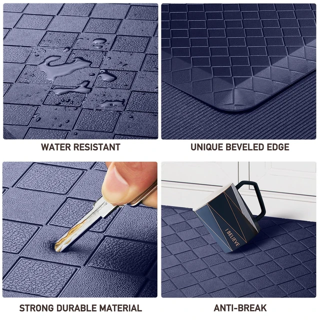 Alt view image 5 of 7 - Kitchen Floor Mat - 4/5 Inch Thick Anti-Fatigue Kitchen Rug | Waterproof Non-Slip Kitchen Mats and Rugs Heavy Duty Ergonomic Comfort Rug for Kitchen,Office,Sink,Laundry
