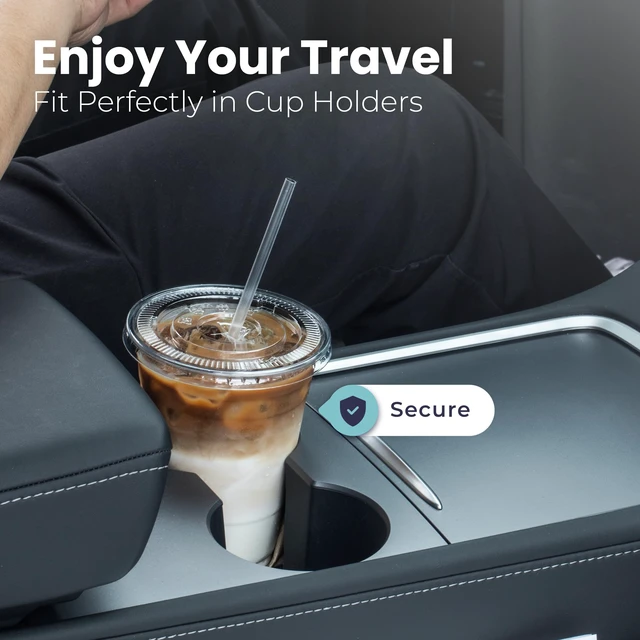 Alt view image 7 of 7 - 600 Pack 20 oz Plastic Iced Coffee Cups with Flat Lids and Clear Straws, Disposable Clear Cup, BPA Free Cup for Party, Smoothie, Cold Drinks, Juice, Milkshake, Bubble Boba, Tea