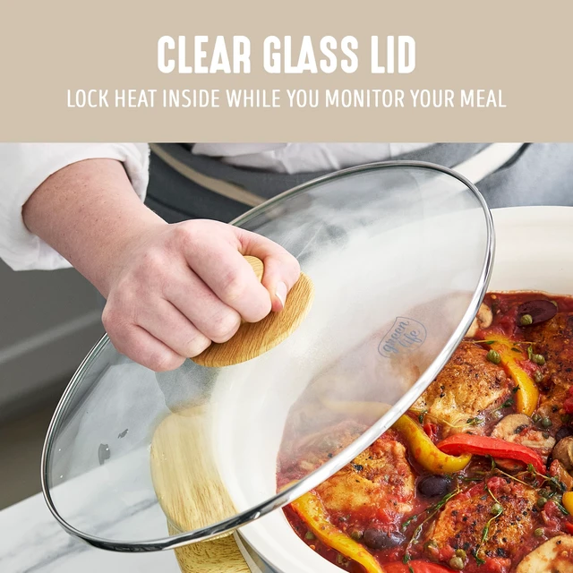 Alt view image 6 of 7 - 8QT Ceramic Nonstick Slow Cooker, Cooktop/Oven Safe, Cream | PFAS-Free Nonstick Removeable Inner Pot, Dishwasher Safe Components, Programmable, Keep Warm, Delay Timer, Extra Large