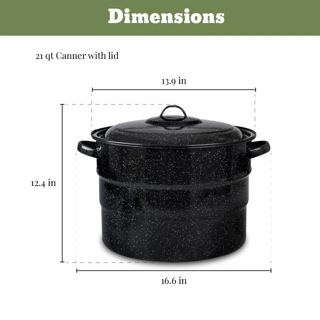 Alt view image 3 of 7 - Canning Pot with Rack - 8 Piece Set Enamelware Water bath canner - Canning Starter Kit