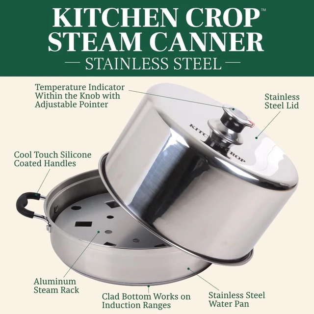 Alt view image 2 of 6 - Steam Canner with Temperature Indicator (Stainless Steel Steam Canner)