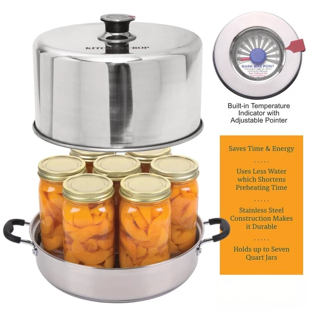 Alt view image 3 of 6 - Steam Canner with Temperature Indicator (Stainless Steel Steam Canner)