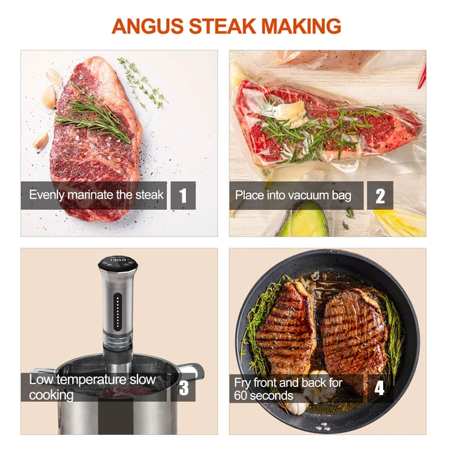 Alt view image 5 of 7 - Sous Vide Cooker Machine Ultra-quiet 1100 Watts Sous Vide G300S | Precision Cooker IPX7 Waterproof Stainless Steel, Suvee Cooker Immersion Circulator Accurate Temp Digital LED Touch Screen