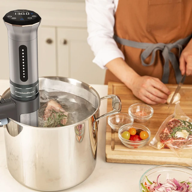 Alt view image 7 of 7 - Sous Vide Cooker Machine Ultra-quiet 1100 Watts Sous Vide G300S | Precision Cooker IPX7 Waterproof Stainless Steel, Suvee Cooker Immersion Circulator Accurate Temp Digital LED Touch Screen