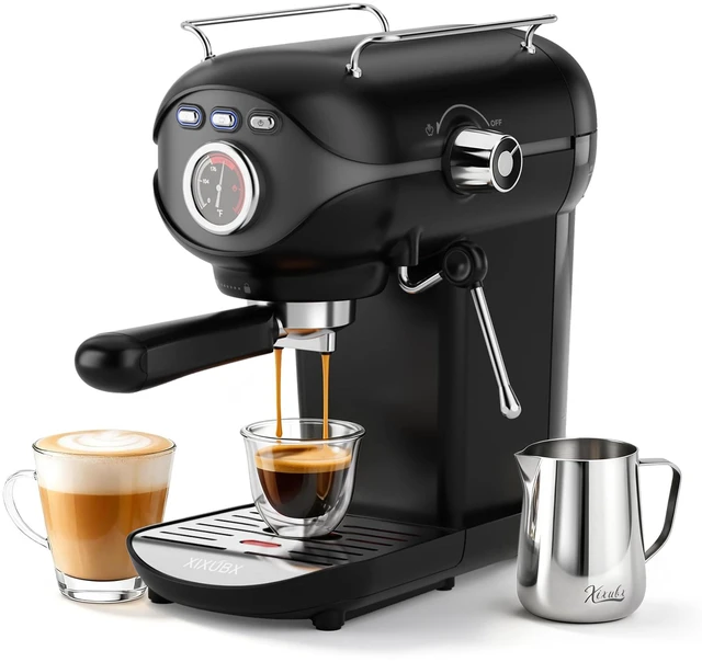 Main image of Espresso Machine, Compact Espresso Maker with Milk Frother,Black | 20-Bar Pump, PID Control, Low Vibration Coffee Maker, for Small Kitchen, Home, Brews Latte, Cappuccino