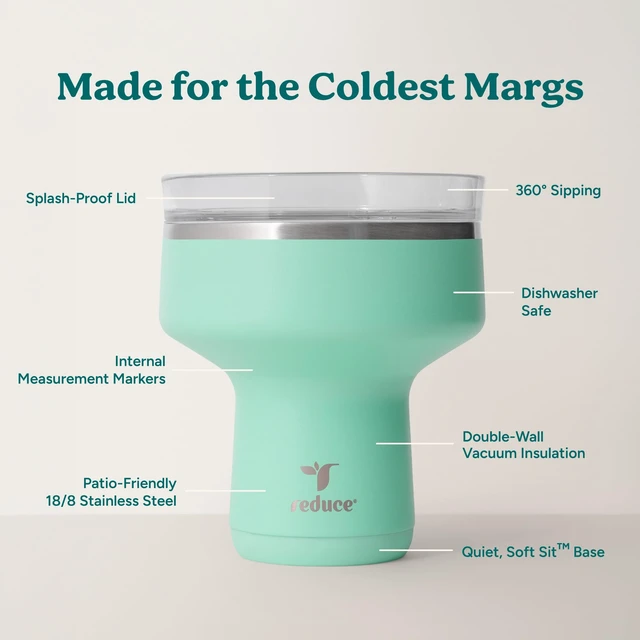 Alt view image 4 of 7 - Saltini 16oz Margarita Tumbler - Insulated Cocktail Glass - 4 Pack | 360 sippable martini glass alternative, keeps drinks cold for 10 hours, multicolor,saltable splash-proof lid,cocktail tumbler
