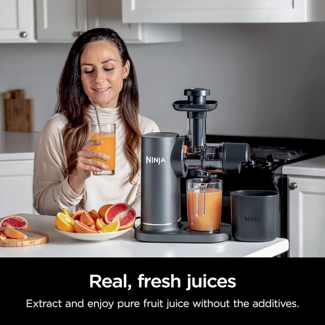 Alt view image 2 of 7 - JC151 NeverClog BPA-Free Cold Press Juicer with Total Pulp Control and 2 One-Touch Programs (Machine Gray)