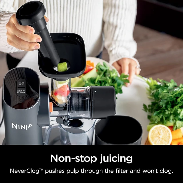 Alt view image 4 of 7 - JC151 NeverClog BPA-Free Cold Press Juicer with Total Pulp Control and 2 One-Touch Programs (Machine Gray)