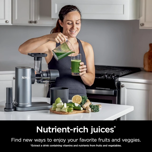 Alt view image 7 of 7 - JC151 NeverClog BPA-Free Cold Press Juicer with Total Pulp Control and 2 One-Touch Programs (Machine Gray)