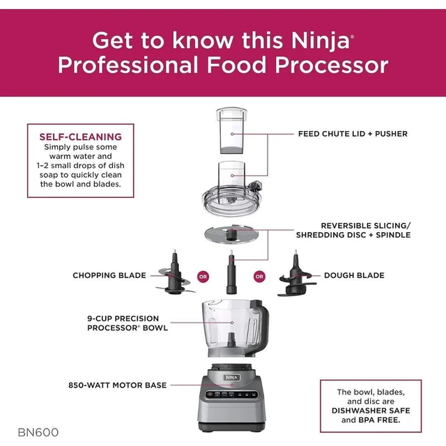 Alt view image 3 of 5 - BN600 Professional Food Processor