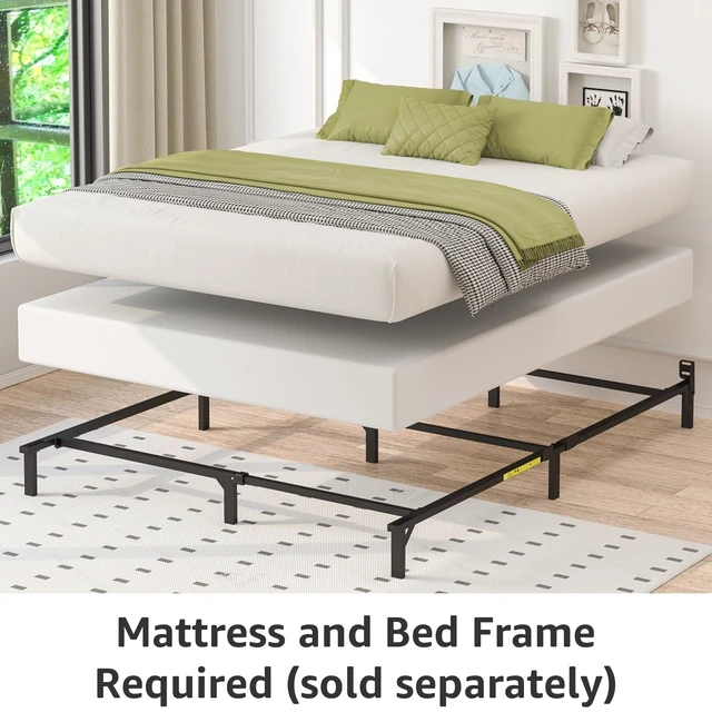 Alt view image 3 of 6 - Smart Box Spring Bed Base, 5-Inch Height Mattress Foundation, Tool-Free Easy Assembly, Metal Support, Full, 74" x 53"