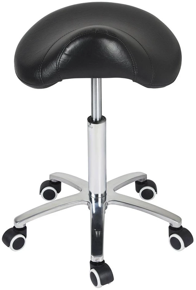 Main image of Saddle Stool Rolling Chair for Medical Massage Salon Kitchen Spa Drafting,Adjustable Hydraulic Stool with Wheels (Without Backrest, Black)