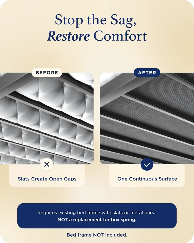 Alt view image 3 of 7 - Original Bunkie Board Queen Size (60x80) - Under Bed Support | Non-Slip Breathable Bed Support Board for Slatted Bed Frame, Anti-Sag, Noise Minimizing Moisture Resistant Bed Board