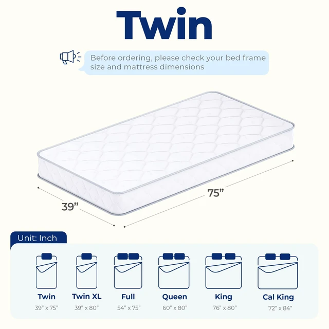 Alt view image 2 of 7 - Twin 8 Inch Cool Hybrid Mattress with Innerspring Coil Support | Pressure Relief, Medium Plush Feel, Even Support, Durable Support, Anti-Slip Bottom, Fiberglass Free, CertiPUR-US Certified