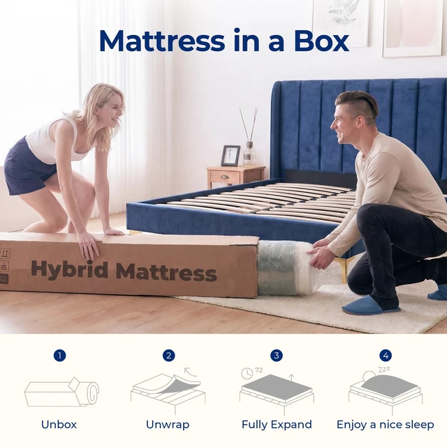 Alt view image 7 of 7 - Twin 8 Inch Cool Hybrid Mattress with Innerspring Coil Support | Pressure Relief, Medium Plush Feel, Even Support, Durable Support, Anti-Slip Bottom, Fiberglass Free, CertiPUR-US Certified