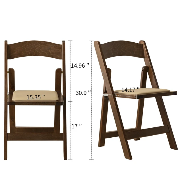 Alt view image 5 of 7 - Wooden Folding Chair, Classic-Fruit Wood Color, Set of 2 | Wooden folding chair with soft cushion, durable comfy, no assembly, ideal for home, wedding, banquet and indoor activities