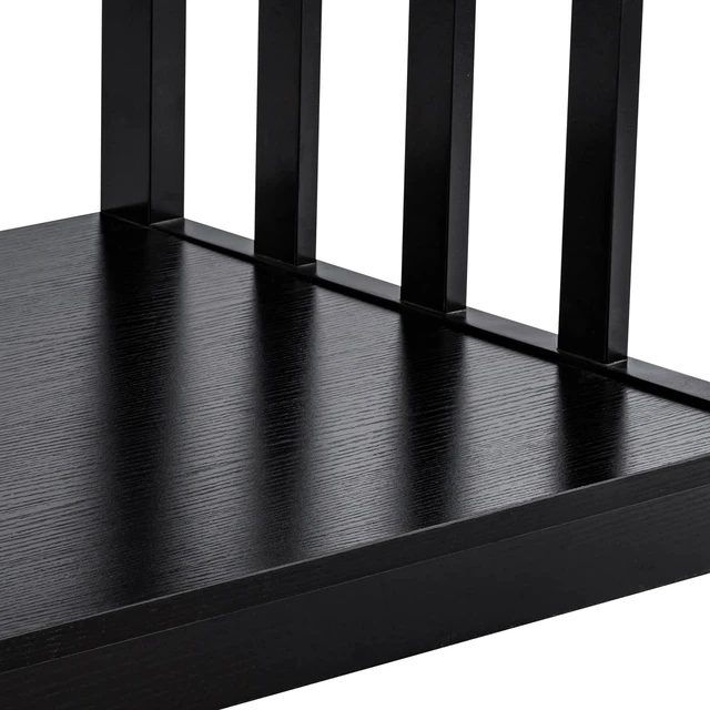 Alt view image 3 of 7 - Mission Coffee Table, Black Wood Living Room Table with Shelf, 40 Black