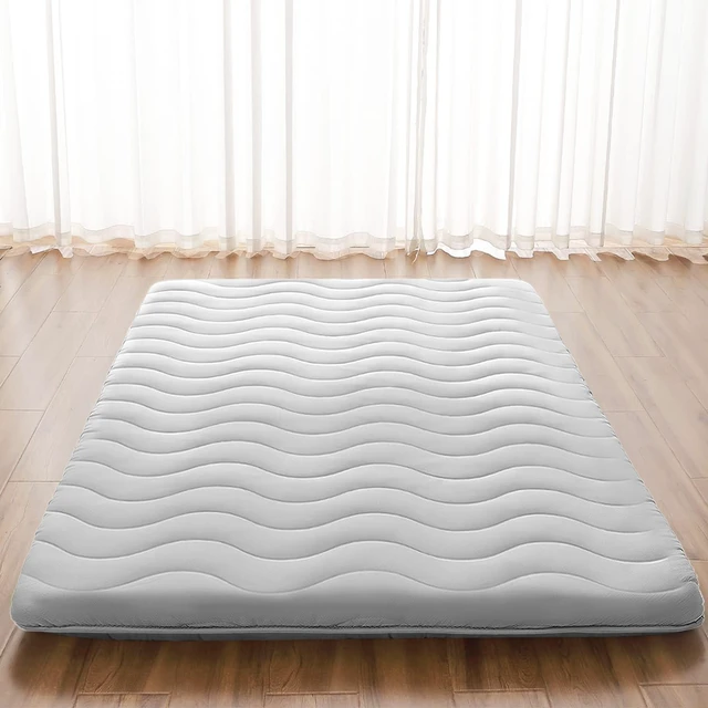 Main image of Japanese Floor Mattress Futon Mattress Queen 3.5" Thick | Foldable Mattress Tatami Mat Sleeping Pad, 100% High Density Foam, Roll Up Floor Lounger Bed for Living Room RV, Grey