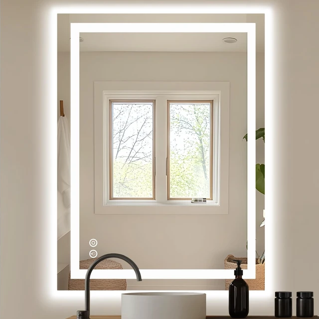 Alt view image 7 of 7 - 36.1"x48.1" LED Bathroom Mirror, Bathroom Vanity Mirror | Smart Anti-Fog, Front Light and Backlit, 3 Color Temperatures, Dimmable, Memory Function