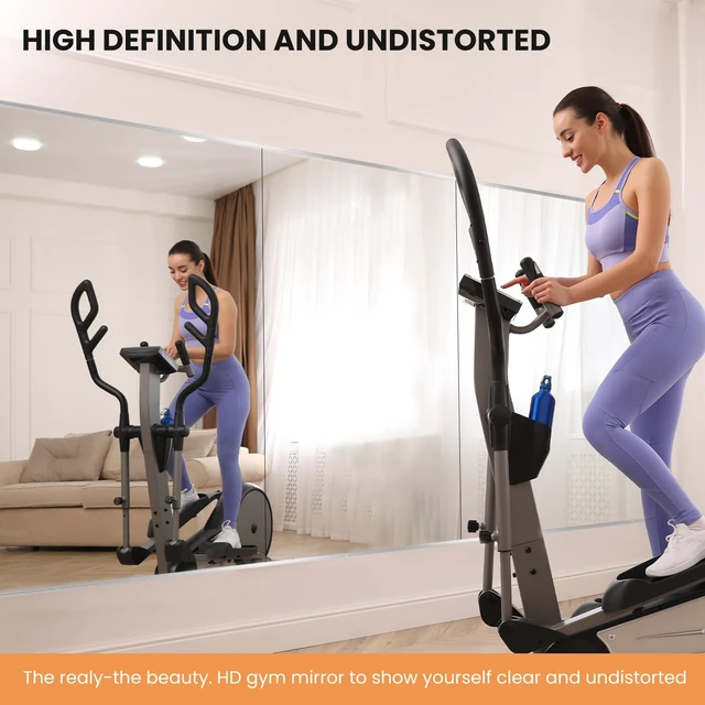 Alt view image 2 of 7 - 48 x 24 in Home Gym Mirrors, Frameless, 2-Pack | Tempered Glass, Full Body View, Wall Mounted for Yoga, Exercise, Dance Studio