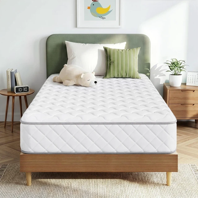 Main image of Twin 6 Inch Hybrid Cooling Mattress, Airflow Innerspring | Pressure Relieving Comfort & Balanced Support, Medium Plush Feel, Breathable Coil System, CertiPUR-US Certified