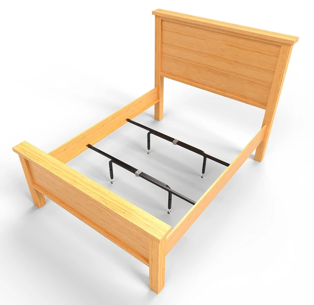 Alt view image 4 of 7 - Bed Slats Center Support System | Adjustable Length & Height Tubular Steel with 4 Legs | Fits Full, Queen, King & California King Bed Frames
