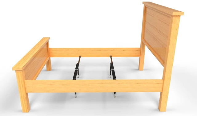 Alt view image 6 of 7 - Bed Slats Center Support System | Adjustable Length & Height Tubular Steel with 4 Legs | Fits Full, Queen, King & California King Bed Frames