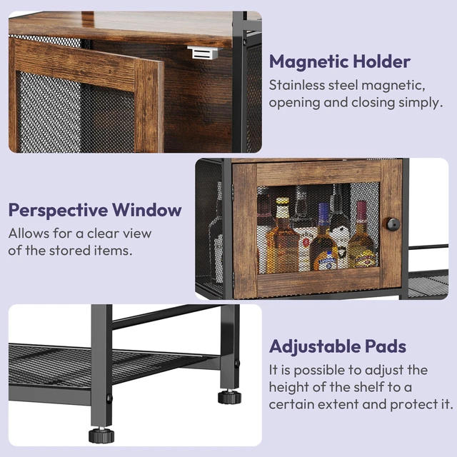 Alt view image 5 of 7 - 33.31''x14.25'' Coffee Bar Cabinet - Large Farmhouse Coffee Stand Station Multi-Purpose Buffet Sideboard Cabinet with Drawers - Kitchen Bar Table for Living Room, Small Space, Espresso