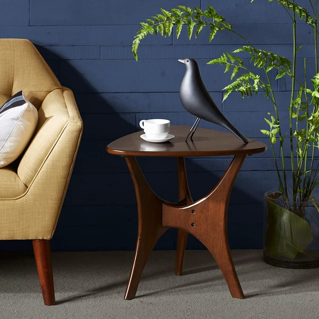 Alt view image 2 of 4 - Blaze Accent Tables - Wood Side Table - Pecan, Mid-Century Modern Style End Tables - 1 Piece Small Tables For Living Room