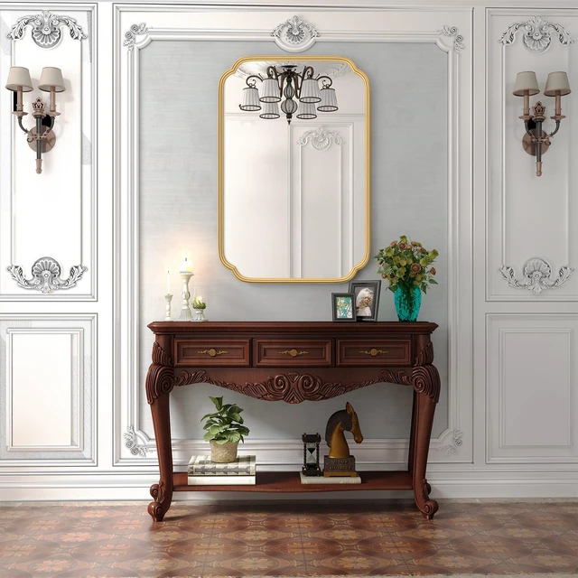 Alt view image 7 of 7 - Gold Bathroom Vanity Mirror for Wall 24" x 36" Modern Rounded Rectangle Mirror with Metal Framed Mirrors for Over Sink Wall Decorative (Horizontal/Vertical)
