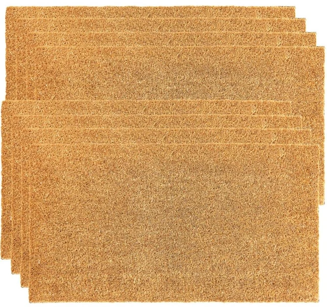 Main image of Coco Coir Door Mat with Heavy Duty Backing, Welcome Doormat (17" x 30"), Doormat Entrance (Plain - 8Pack)