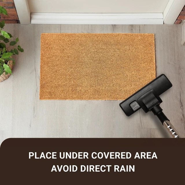 Alt view image 5 of 7 - Coco Coir Door Mat with Heavy Duty Backing, Welcome Doormat (17" x 30"), Doormat Entrance (Plain - 8Pack)